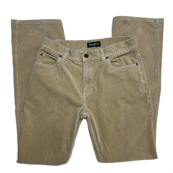Eddie Bauer Corduroy Pants Boot Cut Cream Women's 4R Casual Outdoor Western - Picture 1 of 8